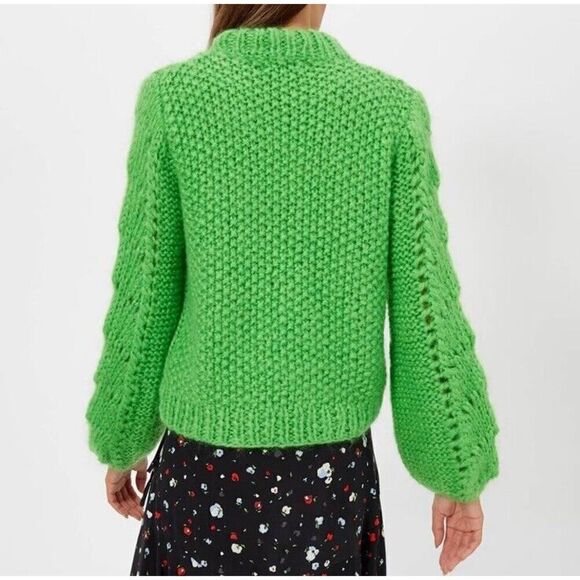 GANNI THE JULLIARD MOHAIR PULLOVER - CLASSIC GREEN Sweater Large - Picture 5 of 14